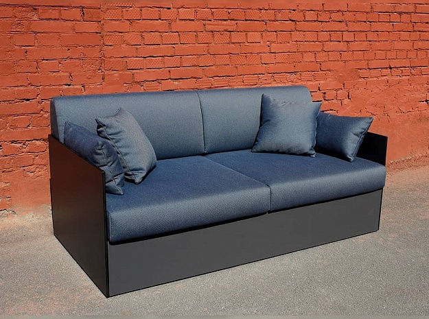 Садовый диван из HPL с обивкой тканью Sunbrella